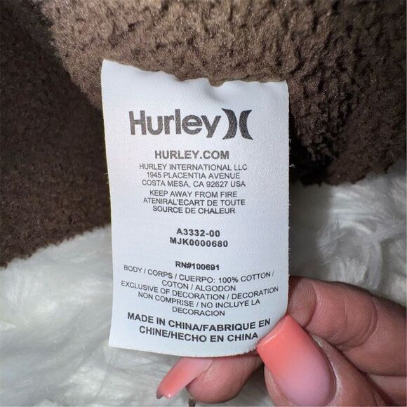 Hurley Men's Sherpa Lined Utility Military Jacket Tan Size S Casual Mid-Length - Picture 10 of 14